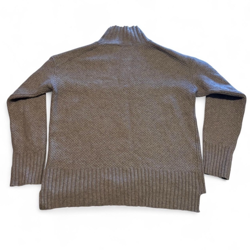Everlane Honeycomb Funnel Neck Recycled Wool Cashmere Knit Sweater XS Oatmeal - Picture 2 of 4
